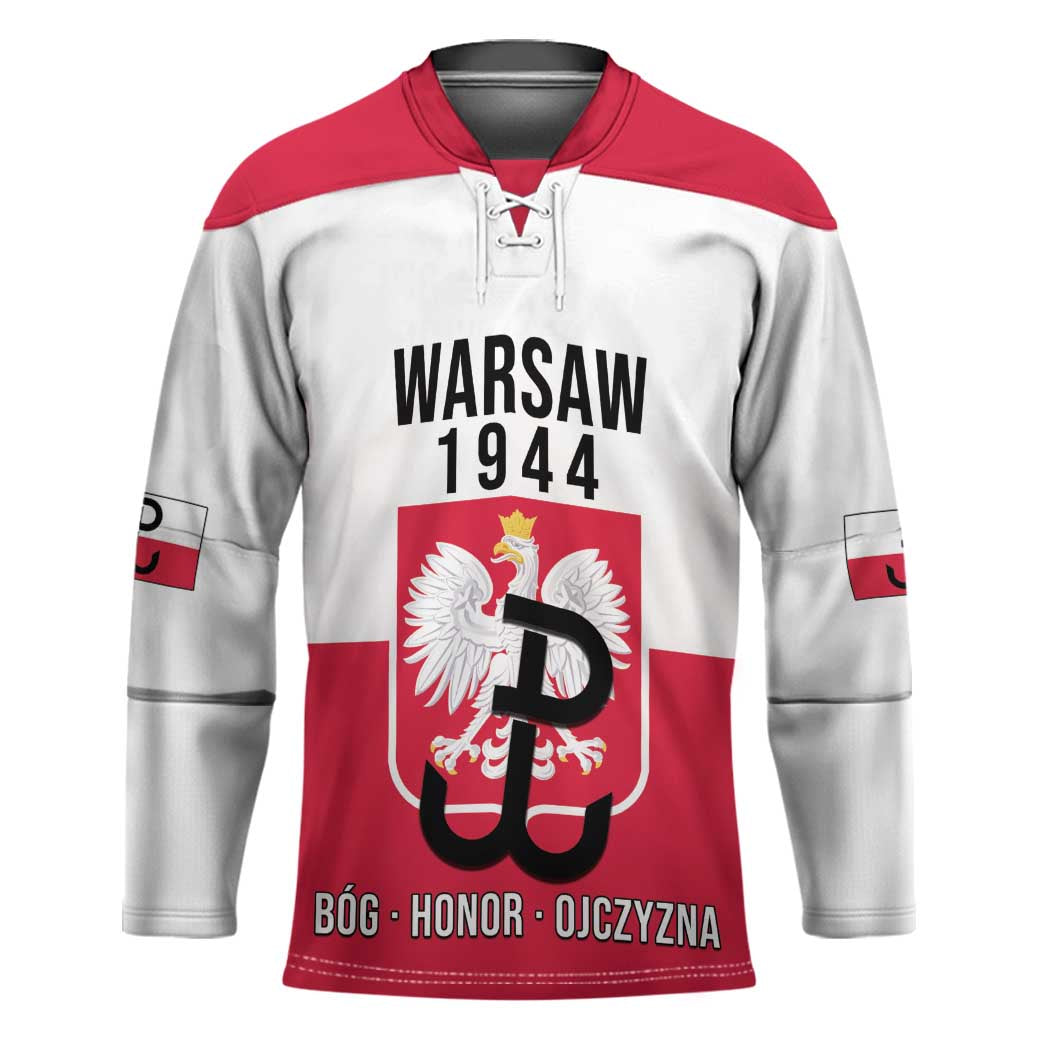 Personalized Warsaw Uprising 1944 Poland Hockey Jersey White Eagle Kotwica Bóg Honor Ojczyzna