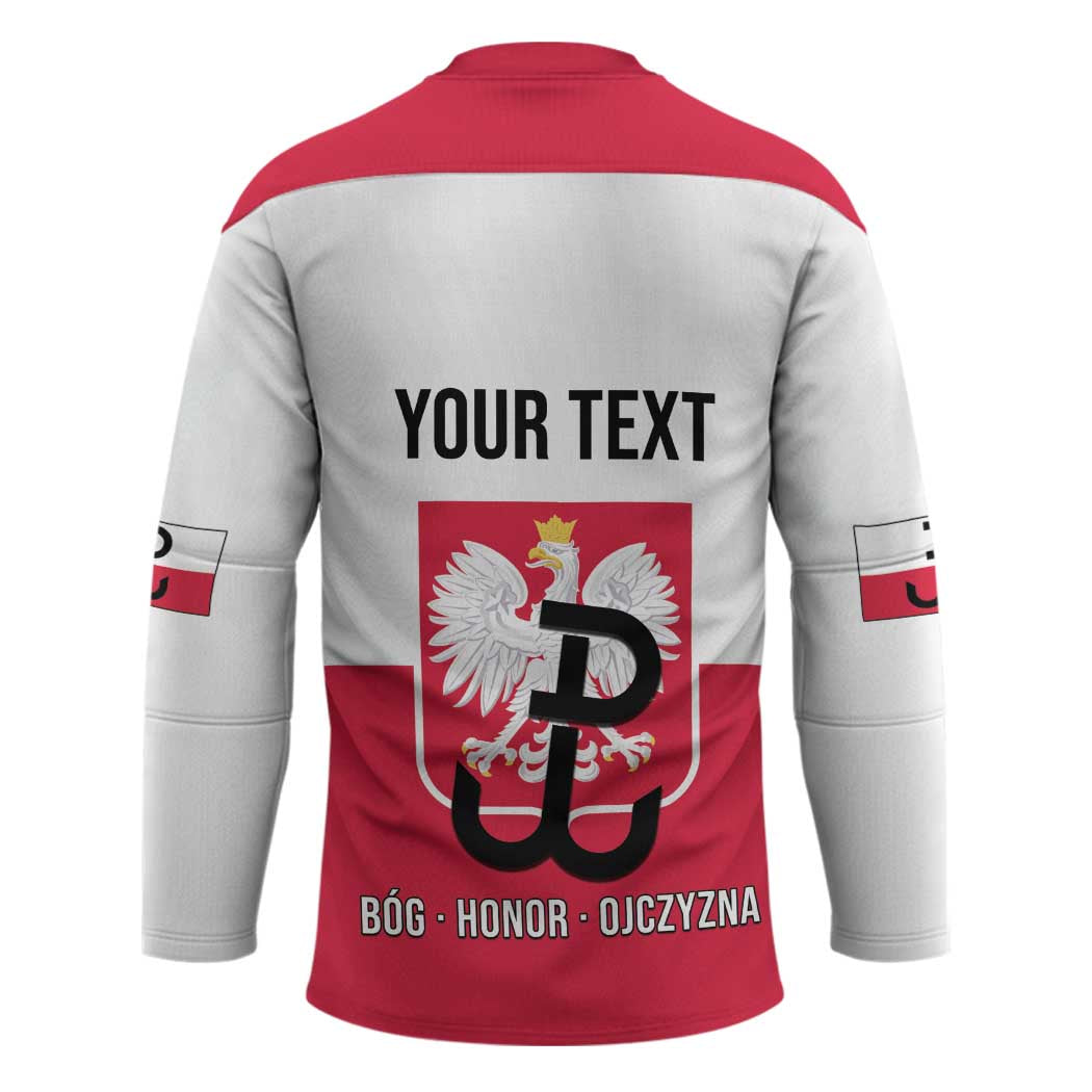 Personalized Warsaw Uprising 1944 Poland Hockey Jersey White Eagle Kotwica Bóg Honor Ojczyzna