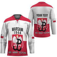 Personalized Warsaw Uprising 1944 Poland Hockey Jersey White Eagle Kotwica Bóg Honor Ojczyzna