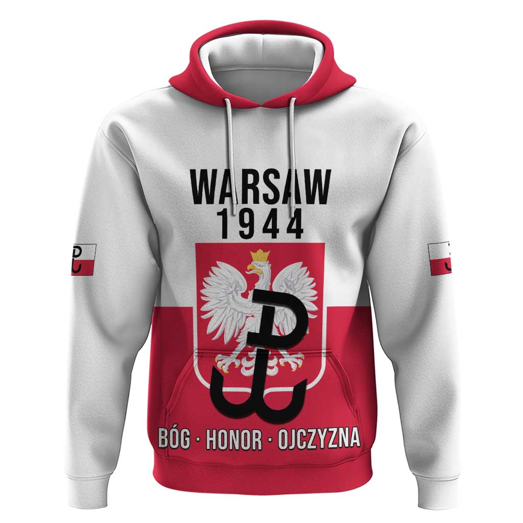 Personalized Warsaw Uprising 1944 Poland Hoodie White Eagle Kotwica Bóg Honor Ojczyzna