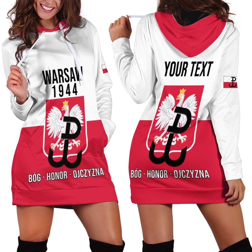 Personalized Warsaw Uprising 1944 Poland Hoodie Dress White Eagle Kotwica Bóg Honor Ojczyzna