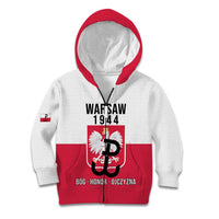 Personalized Warsaw Uprising 1944 Poland Kid Hoodie White Eagle Kotwica Bóg Honor Ojczyzna