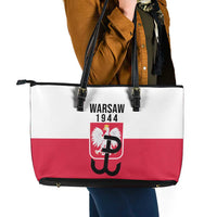 Warsaw Uprising 1944 Poland Leather Tote Bag White Eagle Kotwica Bóg Honor Ojczyzna