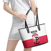 Warsaw Uprising 1944 Poland Leather Tote Bag White Eagle Kotwica Bóg Honor Ojczyzna