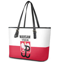Warsaw Uprising 1944 Poland Leather Tote Bag White Eagle Kotwica Bóg Honor Ojczyzna