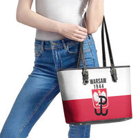 Warsaw Uprising 1944 Poland Leather Tote Bag White Eagle Kotwica Bóg Honor Ojczyzna