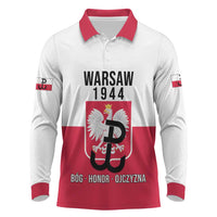 Personalized Warsaw Uprising 1944 Poland Long Sleeve Polo Shirt White Eagle Kotwica Bóg Honor Ojczyzna