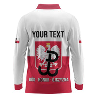 Personalized Warsaw Uprising 1944 Poland Long Sleeve Polo Shirt White Eagle Kotwica Bóg Honor Ojczyzna