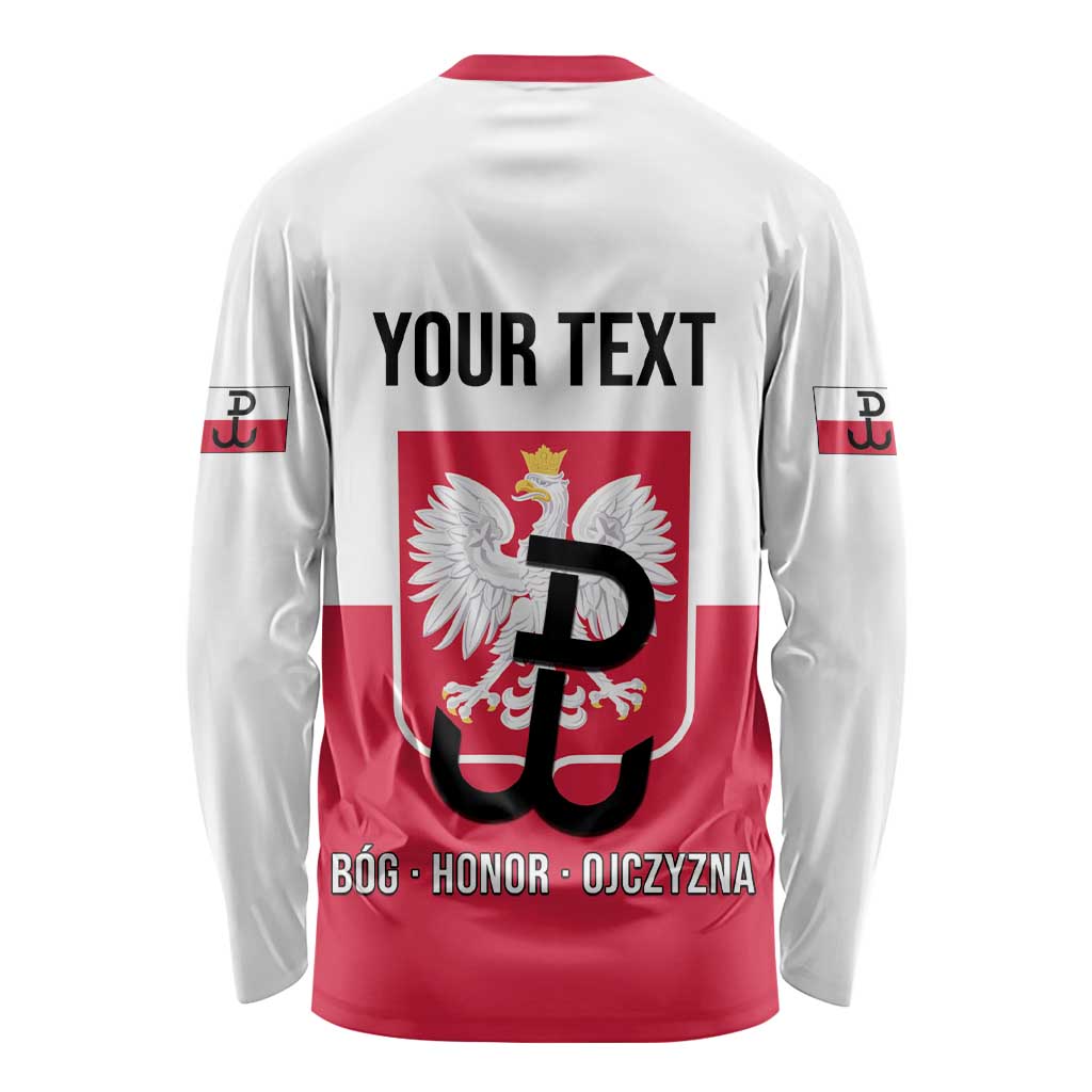 Personalized Warsaw Uprising 1944 Poland Long Sleeve Shirt White Eagle Kotwica Bóg Honor Ojczyzna
