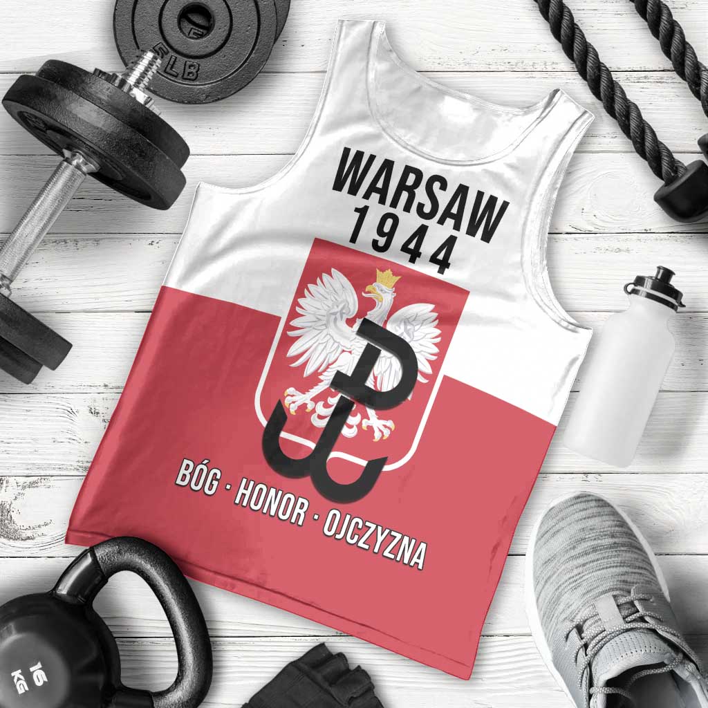 Personalized Warsaw Uprising 1944 Poland Men Tank Top White Eagle Kotwica Bóg Honor Ojczyzna