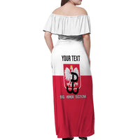 Personalized Warsaw Uprising 1944 Poland Off Shoulder Maxi Dress White Eagle Kotwica Bóg Honor Ojczyzna