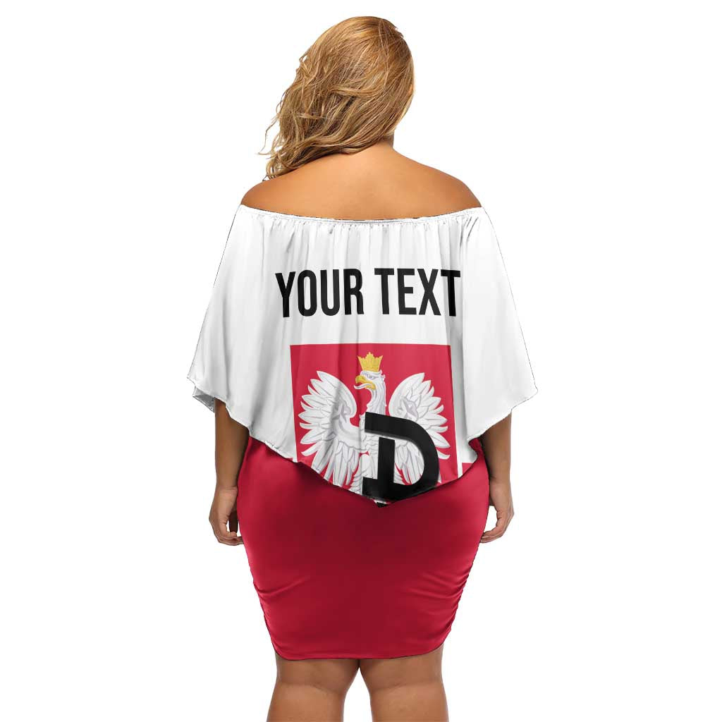 Personalized Warsaw Uprising 1944 Poland Off Shoulder Short Dress White Eagle Kotwica Bóg Honor Ojczyzna