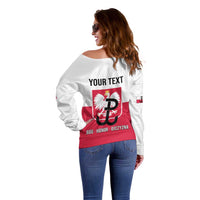 Personalized Warsaw Uprising 1944 Poland Off Shoulder Sweater White Eagle Kotwica Bóg Honor Ojczyzna