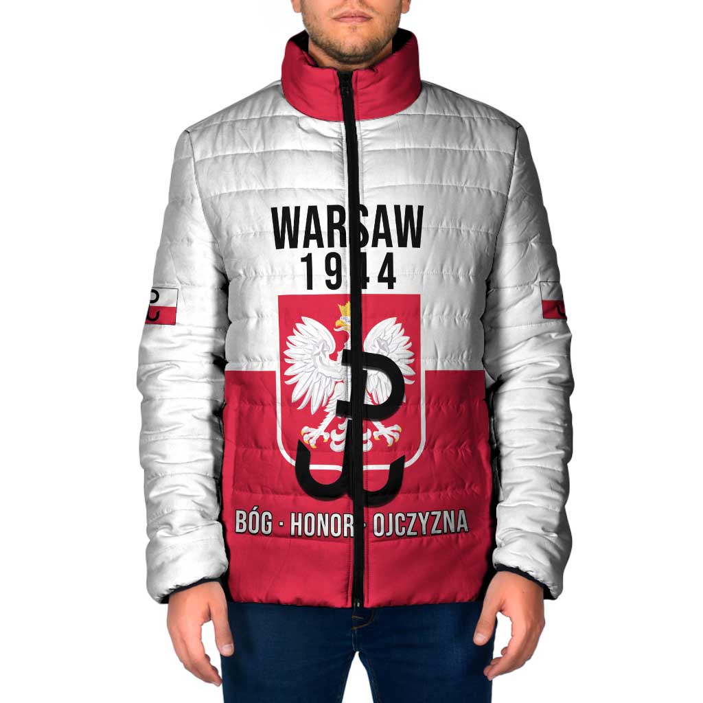 Personalized Warsaw Uprising 1944 Poland Padded Jacket White Eagle Kotwica Bóg Honor Ojczyzna
