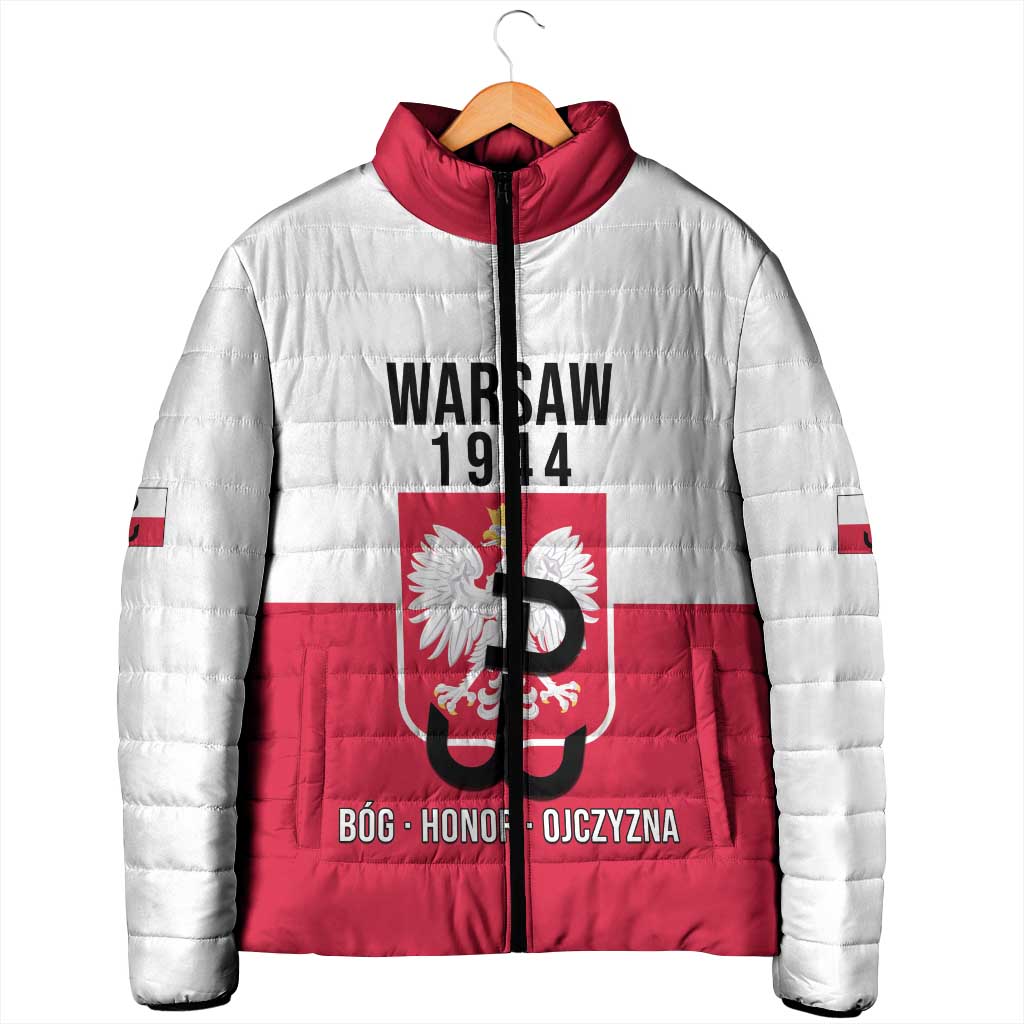 Personalized Warsaw Uprising 1944 Poland Padded Jacket White Eagle Kotwica Bóg Honor Ojczyzna