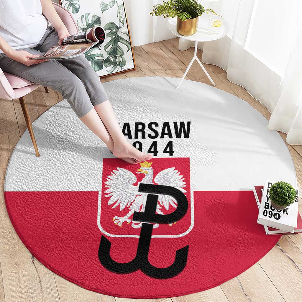 Warsaw Uprising 1944 Poland Round Carpet White Eagle Kotwica Bóg Honor Ojczyzna