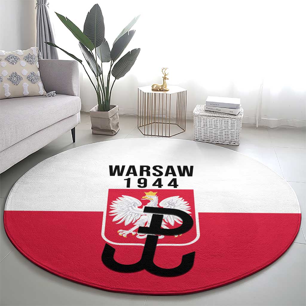 Warsaw Uprising 1944 Poland Round Carpet White Eagle Kotwica Bóg Honor Ojczyzna