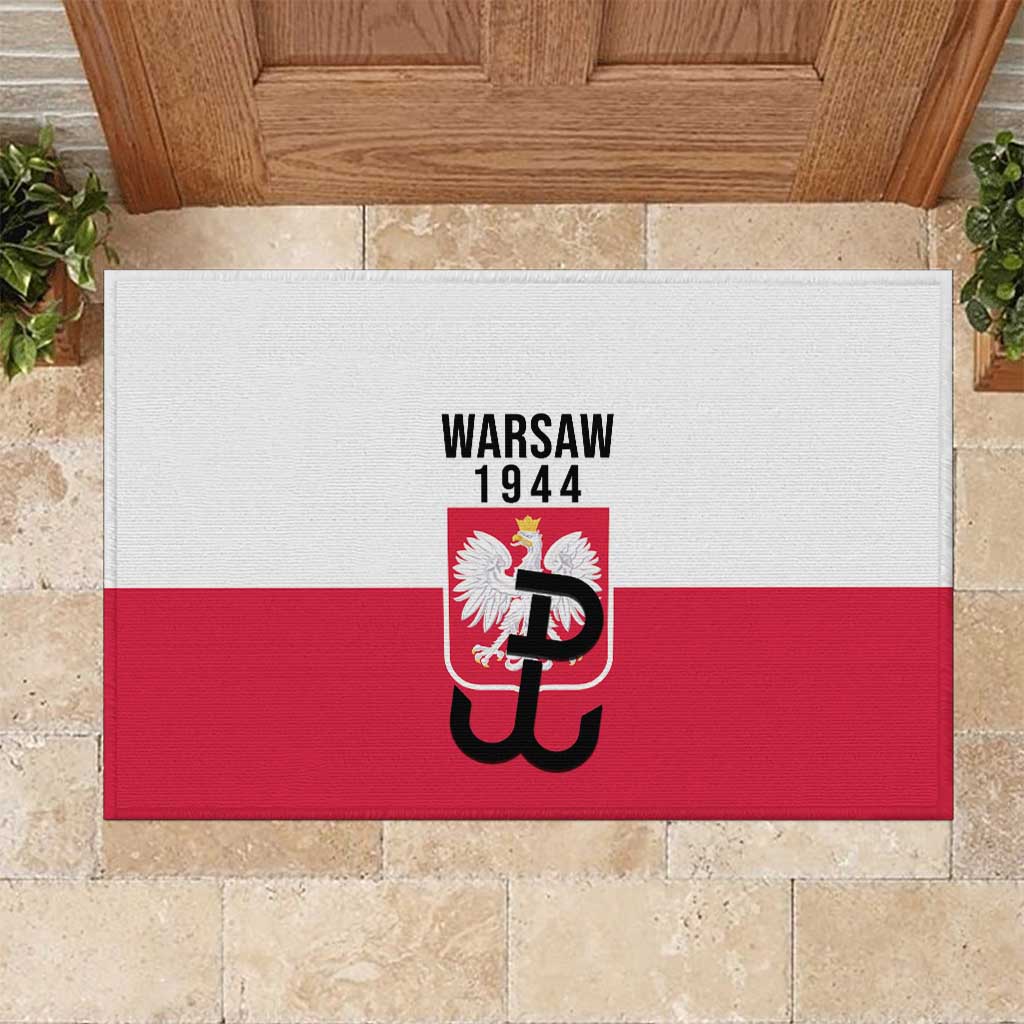 Warsaw Uprising 1944 Poland Rubber Doormat White Eagle Kotwica Bóg Honor Ojczyzna