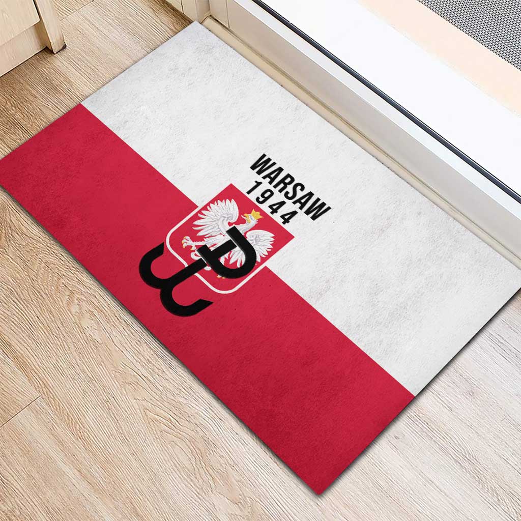 Warsaw Uprising 1944 Poland Rubber Doormat White Eagle Kotwica Bóg Honor Ojczyzna