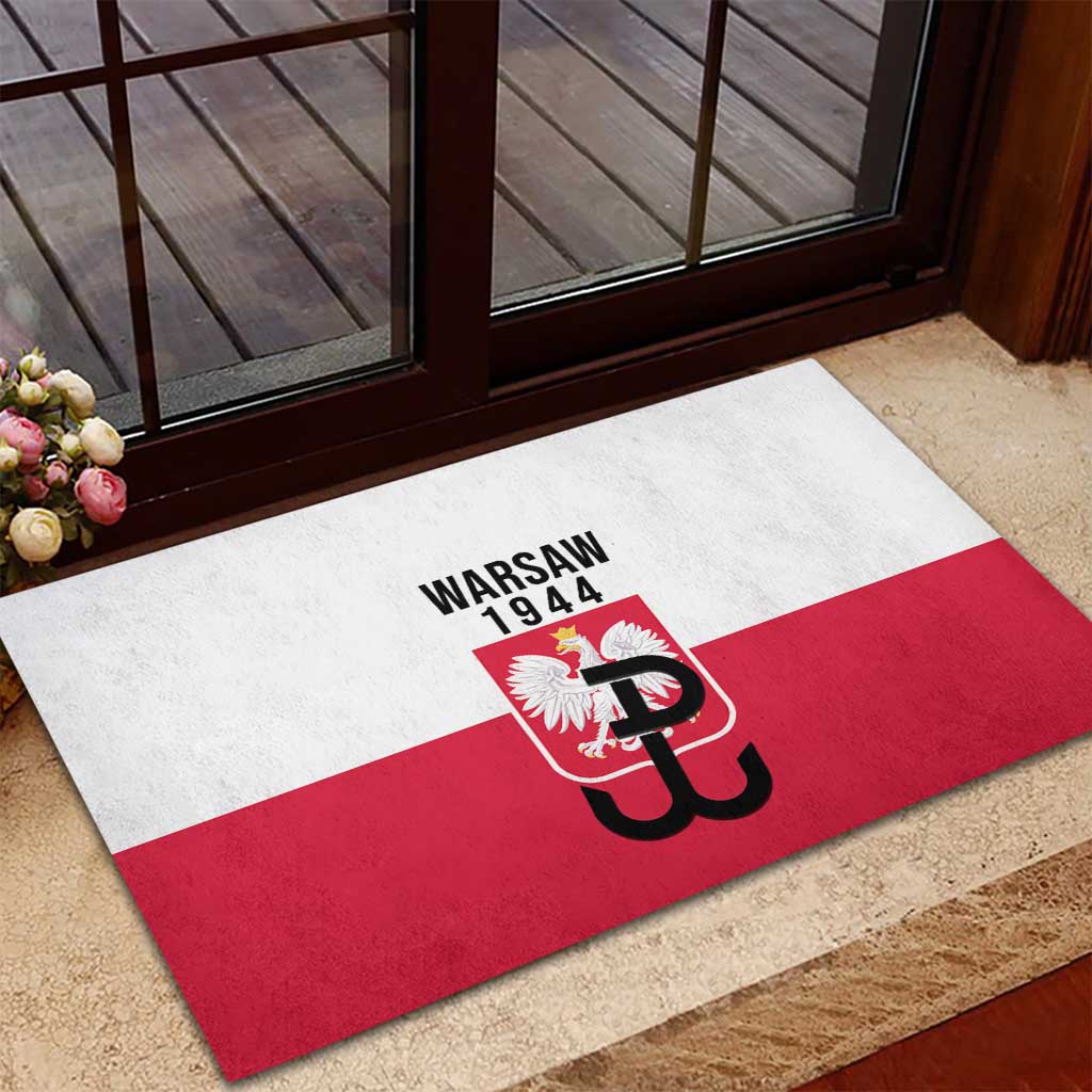 Warsaw Uprising 1944 Poland Rubber Doormat White Eagle Kotwica Bóg Honor Ojczyzna
