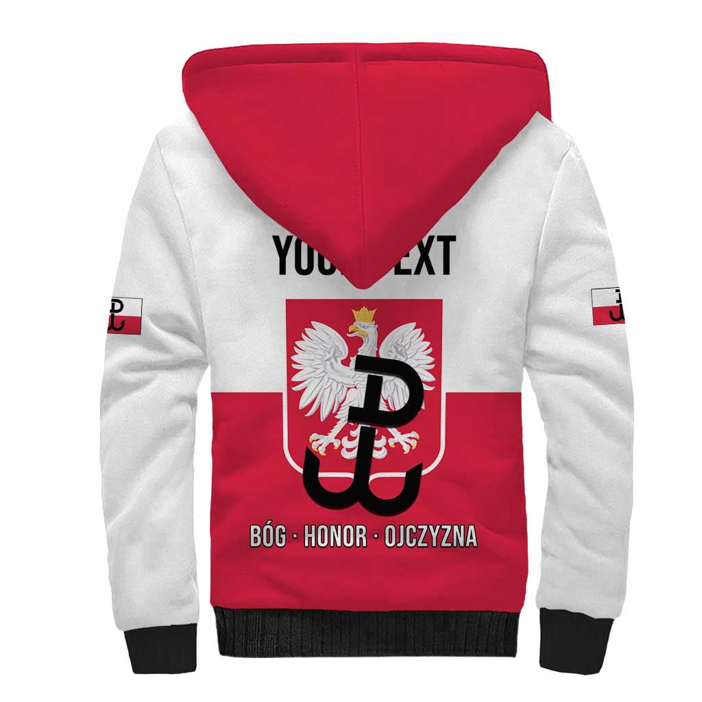 Personalized Warsaw Uprising 1944 Poland Sherpa Hoodie White Eagle Kotwica Bóg Honor Ojczyzna