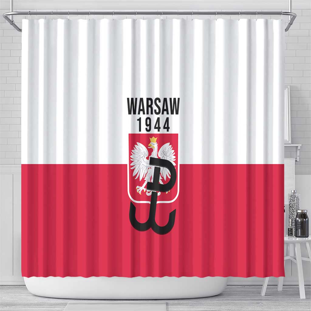 Warsaw Uprising 1944 Poland Shower Curtain White Eagle Kotwica Bóg Honor Ojczyzna