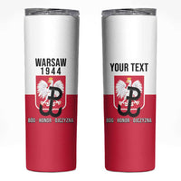 Personalized Warsaw Uprising 1944 Poland Skinny Tumbler White Eagle Kotwica Bóg Honor Ojczyzna
