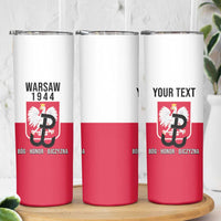 Personalized Warsaw Uprising 1944 Poland Skinny Tumbler White Eagle Kotwica Bóg Honor Ojczyzna
