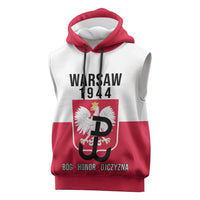 Personalized Warsaw Uprising 1944 Poland Sleeveless Hoodie White Eagle Kotwica Bóg Honor Ojczyzna