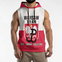 Personalized Warsaw Uprising 1944 Poland Sleeveless Hoodie White Eagle Kotwica Bóg Honor Ojczyzna