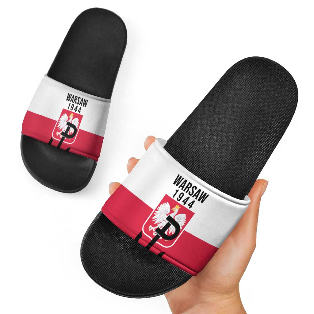 Warsaw Uprising 1944 Poland Slide Sandals White Eagle Kotwica Bóg Honor Ojczyzna