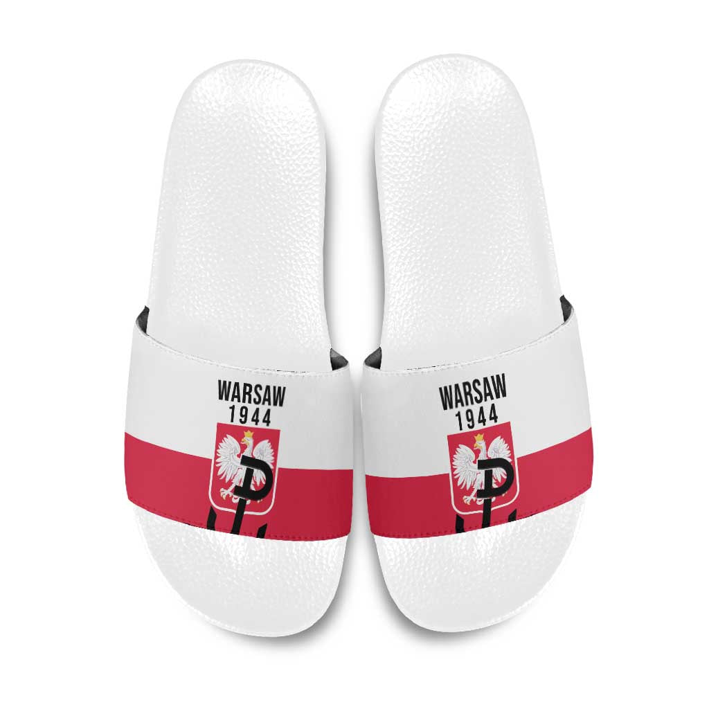 Warsaw Uprising 1944 Poland Slide Sandals White Eagle Kotwica Bóg Honor Ojczyzna