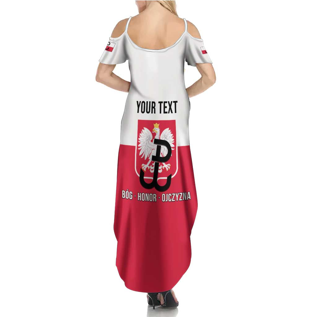Personalized Warsaw Uprising 1944 Poland Summer Maxi Dress White Eagle Kotwica Bóg Honor Ojczyzna