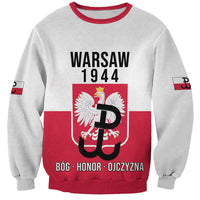 Personalized Warsaw Uprising 1944 Poland Sweatshirt White Eagle Kotwica Bóg Honor Ojczyzna