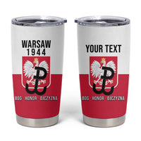 Personalized Warsaw Uprising 1944 Poland Tumbler Cup White Eagle Kotwica Bóg Honor Ojczyzna