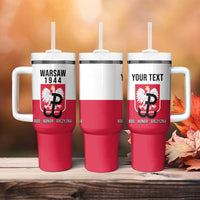 Personalized Warsaw Uprising 1944 Poland Tumbler With Handle White Eagle Kotwica Bóg Honor Ojczyzna