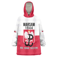 Personalized Warsaw Uprising 1944 Poland Wearable Blanket Hoodie White Eagle Kotwica Bóg Honor Ojczyzna