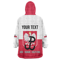 Personalized Warsaw Uprising 1944 Poland Wearable Blanket Hoodie White Eagle Kotwica Bóg Honor Ojczyzna