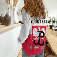 Personalized Warsaw Uprising 1944 Poland Women Casual Shirt White Eagle Kotwica Bóg Honor Ojczyzna