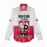 Personalized Warsaw Uprising 1944 Poland Women Casual Shirt White Eagle Kotwica Bóg Honor Ojczyzna