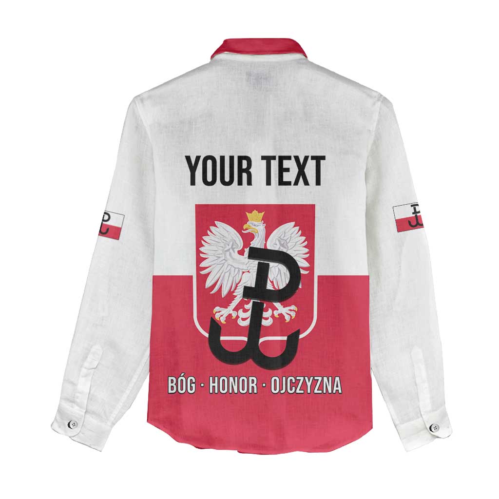 Personalized Warsaw Uprising 1944 Poland Women Casual Shirt White Eagle Kotwica Bóg Honor Ojczyzna