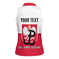 Personalized Warsaw Uprising 1944 Poland Women Sleeveless Polo Shirt White Eagle Kotwica Bóg Honor Ojczyzna