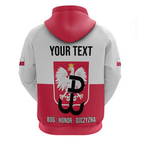 Personalized Warsaw Uprising 1944 Poland Zip Hoodie White Eagle Kotwica Bóg Honor Ojczyzna