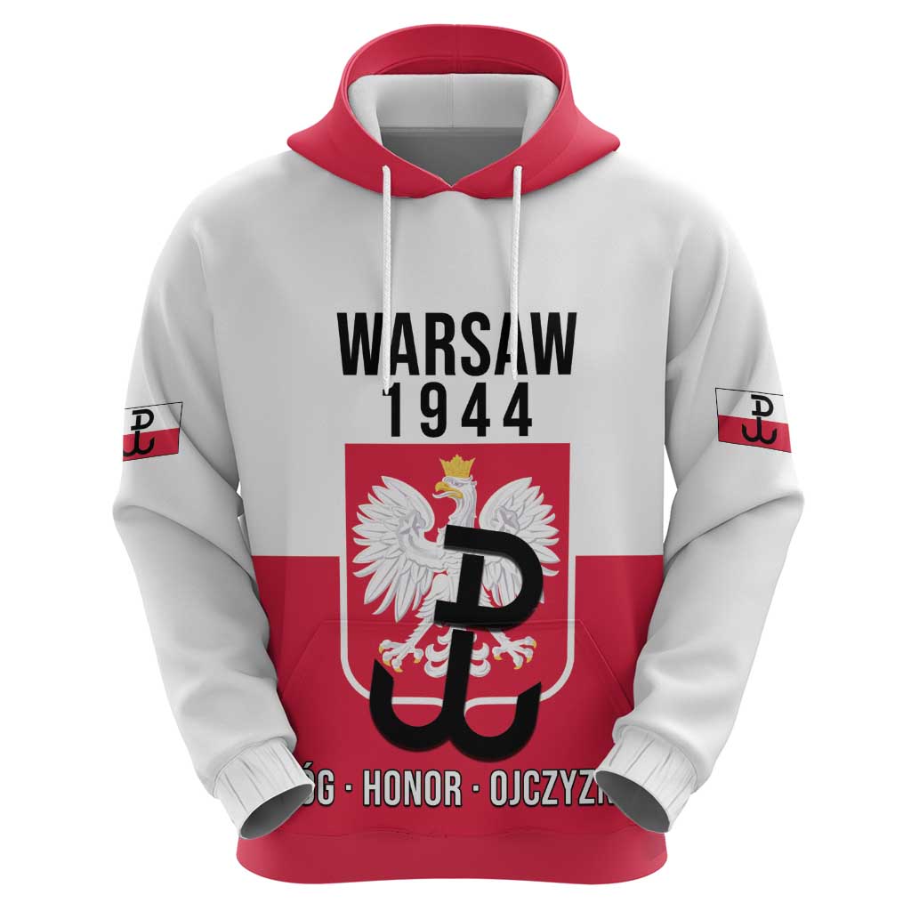 Personalized Warsaw Uprising 1944 Poland Zip Hoodie White Eagle Kotwica Bóg Honor Ojczyzna