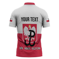Personalized Warsaw Uprising 1944 Poland Zipper Polo Shirt White Eagle Kotwica Bóg Honor Ojczyzna