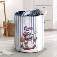 Cuba Baseball Laundry Basket Cuban Flag Mascot Design
