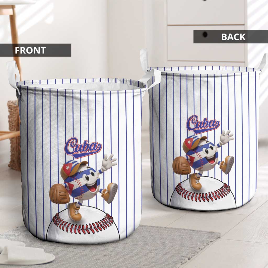 Cuba Baseball Laundry Basket Cuban Flag Mascot Design
