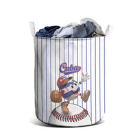 Cuba Baseball Laundry Basket Cuban Flag Mascot Design