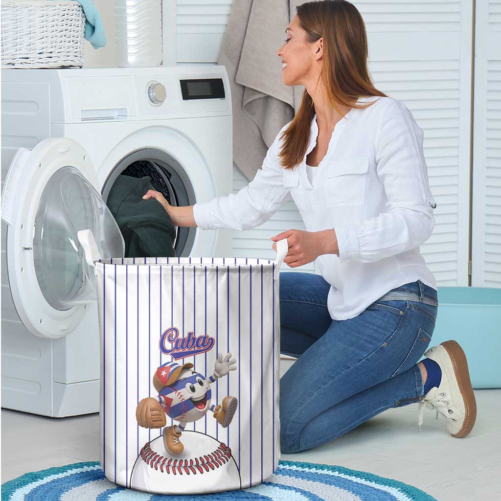 Cuba Baseball Laundry Basket Cuban Flag Mascot Design