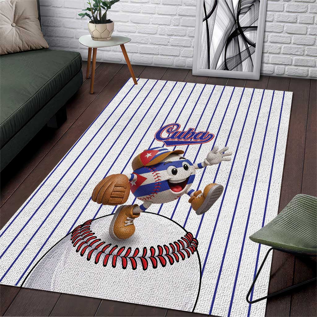 Cuba Baseball Area Rug Cuban Flag Mascot Design